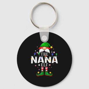 The Nana Elf Christmas Family Pajama Party Keychain