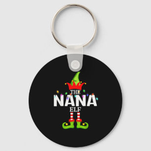 The Nana Elf Christmas Matching Pajamas Keychain