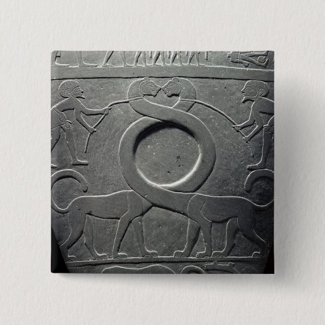The Narmer Palette 2 Inch Square Button (Front)