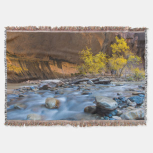The Narrows Of The Virgin River In Autumn Throw Blanket