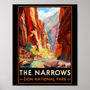 The Narrows Zion National Park Hiking Nature Outdo Poster