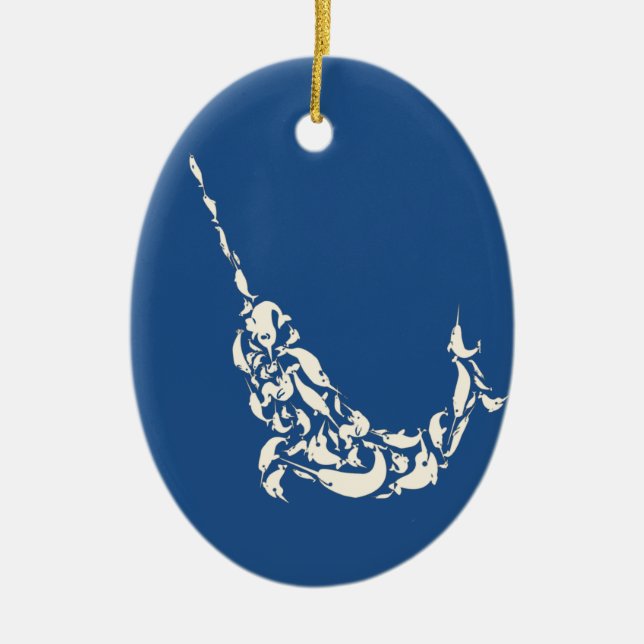 The Narwhal of Narwhals Ceramic Ornament (Front)