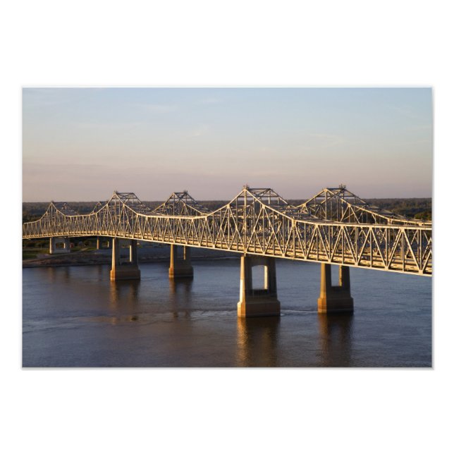 The Natchez-Vidalia Bridges spanning the Photo Print (Front)