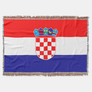The National flag of Croatia Zastava Hrvatske Throw Blanket