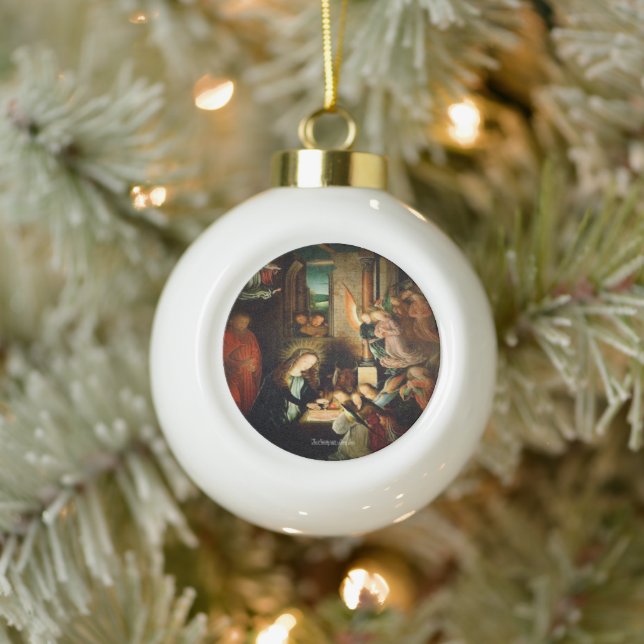 The Nativity 1495 Ceramic Ball Christmas Ornament (Tree)