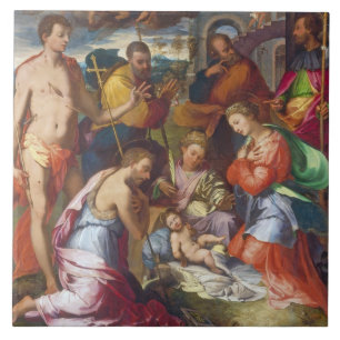 The Nativity, 1534 (oil on panel) Tile