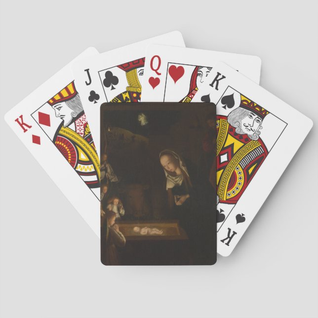 The Nativity at Night (Birth of Jesus, Christmas) Playing Cards (Back)