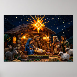 The Nativity — Building Brick Art Poster