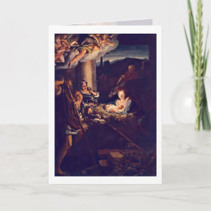 The Nativity By Antonio Allegri Da Correggio Holiday Card