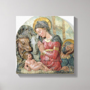 The Nativity, c.1460 (painted terracotta) Canvas Print