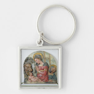 The Nativity, c.1460 (painted terracotta) Keychain