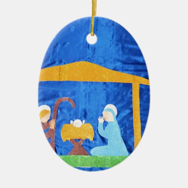 The Nativity Ceramic Ornament (Front)