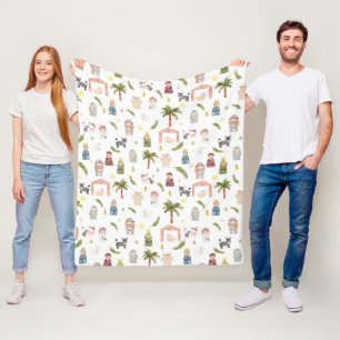 The Nativity Christmas holiday Fleece Blanket