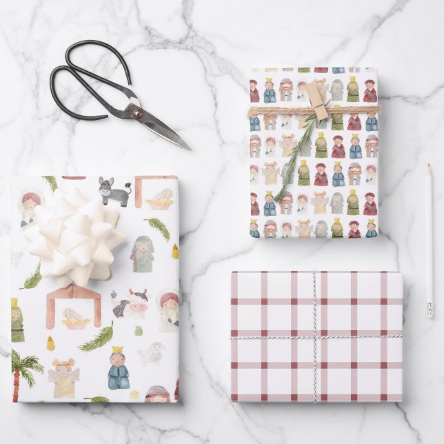 The Nativity Christmas holiday Wrapping Paper Sheet (Front)