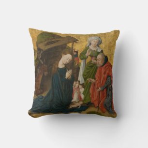 The Nativity, circa 1460 Throw Pillow
