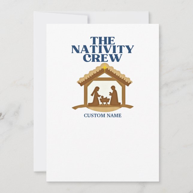 The Nativity Crew Faith Matching Family Holiday Card (Front)