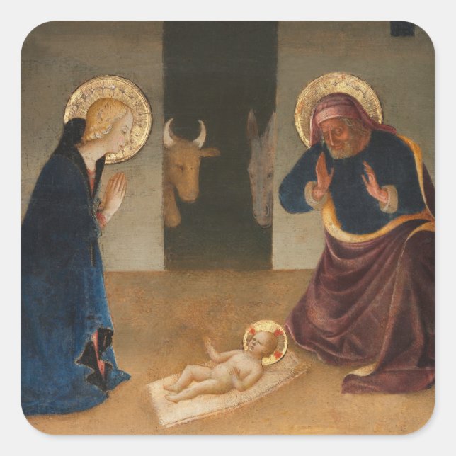 The Nativity  Holiday  Square Sticker (Front)