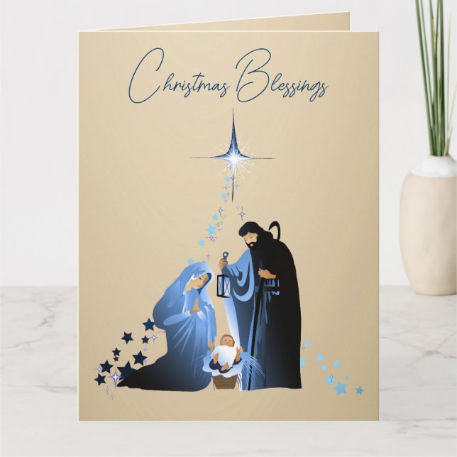 The Nativity of Baby Jesus Christmas Greetings Card (Front)