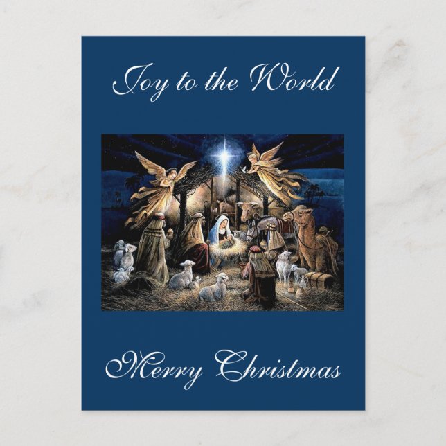 The Nativity of Baby Jesus Christmas Greetings Postcard (Front)