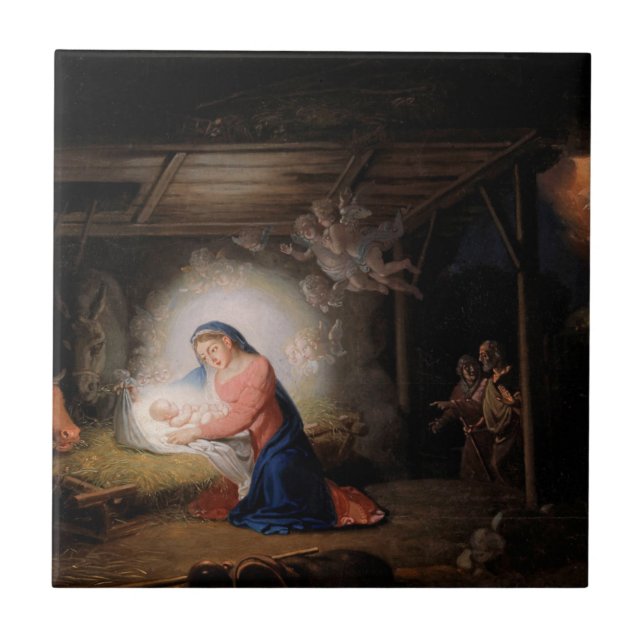 The Nativity of Christ (by Vladimir Borovikovsky) Tile (Front)