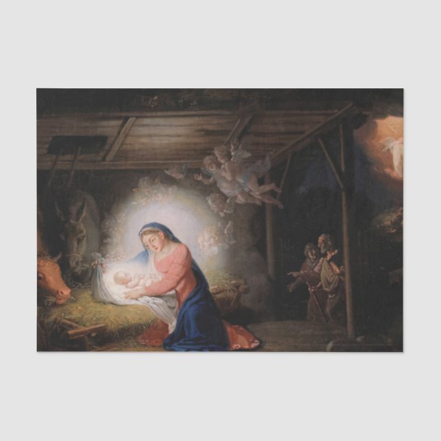 The Nativity of Christ (by Vladimir Borovikovsky) Tissue Paper (Front)