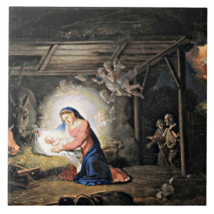 The Nativity of Christ - Vladimir Borovikovsky Tile
