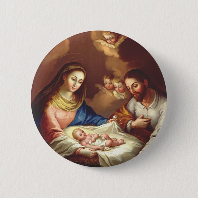 The Nativity of Jesus Christ  2 Inch Round Button (Front)