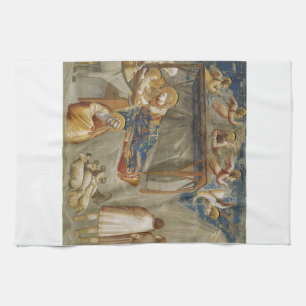 The Nativity of Jesus Christ by Giotto  Kitchen Towel