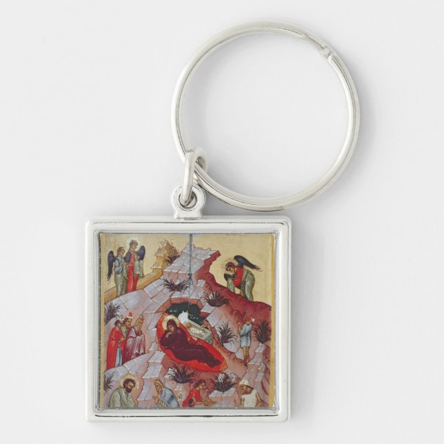 The Nativity, Russian icon, 16th century Keychain (Front)