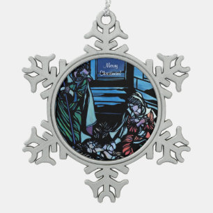 The Nativity Snowflake Pewter Christmas Ornament