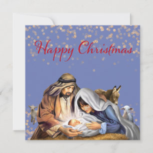 The Nativity with Mary, Joseph and Baby Jesus   Holiday Card