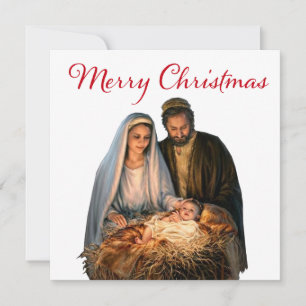 The Nativity with Mary, Joseph and baby Jesus Holiday Card
