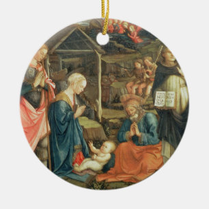 The Nativity with SS. Michael and Dominic, 1470 (t Ceramic Ornament