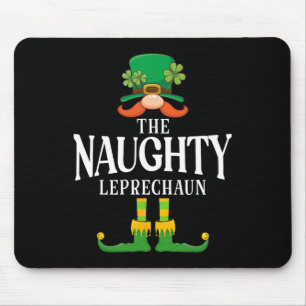 The Naughty Leprechaun St Patricks Day Matching Mouse Pad