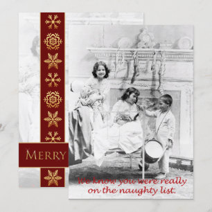 The Naughty List, A Vintage Customized Christmas Holiday Card