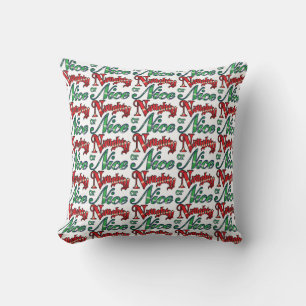 "THE" NAUGHTY OR NICE CHRISTMAS THROW PILLOW