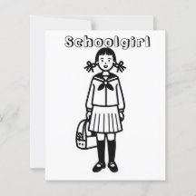 The Naughty Schoolgirl. Colouring Page