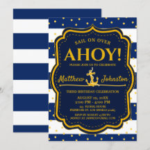 The Nautical Anchor Navy&Gold Stripe Baby Birthday