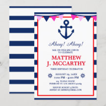 The Nautical Anchor Navy Stripe Baby Ship Birthday