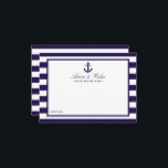 The Nautical Anchor Navy Stripe Wedding Collection Advice Card<br><div class="desc">Celebrate in style with these nautical anchor advice cards. The simple yet stylish design will allow your guests to write a note of advice for you to keep and read over in years to come. The wording is easy to personalize so these cards can quickly be transformed into advice cards...</div>