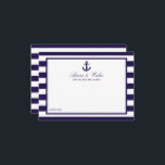 The Nautical Anchor Navy Stripe Wedding Collection Advice Card<br><div class="desc">Celebrate in style with these nautical anchor advice cards. The simple yet stylish design will allow your guests to write a note of advice for you to keep and read over in years to come. The wording is easy to personalize so these cards can quickly be transformed into advice cards...</div>