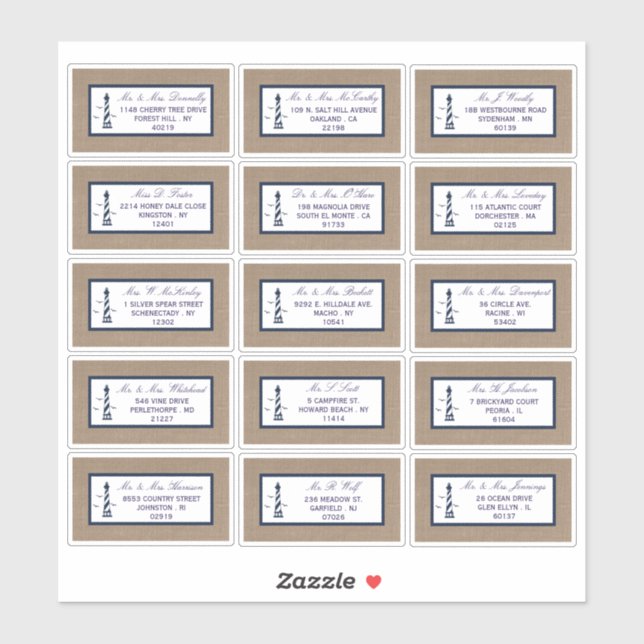 The Nautical Lighthouse Burlap Wedding Collection (Sheet)