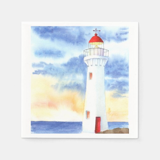 The Nautical Lighthouse Mountains Napkin (Front)