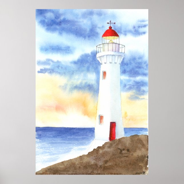 The Nautical Lighthouse Mountains Poster (Front)