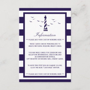 The Nautical Lighthouse Wedding Collection Enclosure Card