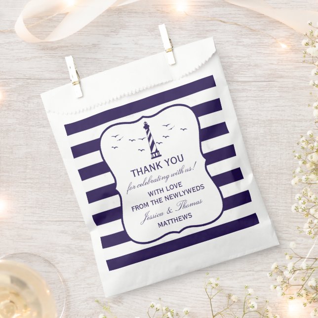 The Nautical Lighthouse Wedding Collection Favour Bag (Clipped)