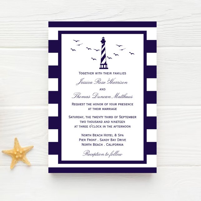 The Nautical Lighthouse Wedding Collection Invitation (Creator Uploaded)