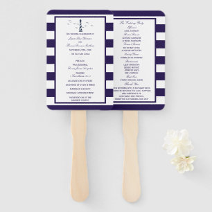 The Nautical Lighthouse Wedding Collection Program Hand Fan