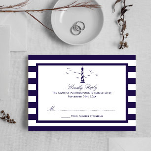 The Nautical Lighthouse Wedding Collection RSVP Card