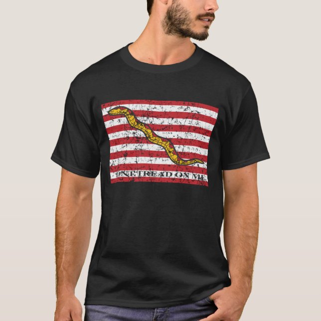 The Navy Rattlesnake Jack Dont Tread On Me Flag T-Shirt (Front)